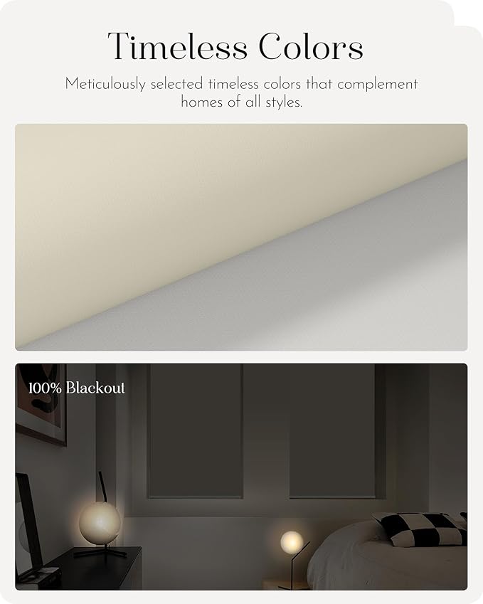 Graywind Smart Roller Shades 100% Blackout Window Blinds with APP Control Customized Automatic Shades for Home and Office(32" Wx72 H,Beige)