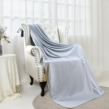 Cooling Blankets for Hot Sleepers - Double-Sided Soft Bed Throw Summer Blankets, Q-Max>0.4 Technology Fabric, Breathable Cold Bed Blanket for Night Sweats Sofa Home Office - 59"x79", Gray