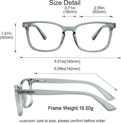 YEIN Progressive Multifocus Reading Glasses, Spring Hinge Blue Light Blocking Glasses for Women Men, No Line Multifocal Readers with Clear Lenses (+1.00/+4.00 magnification)
