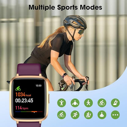 Fitness Tracker Watch with Heart Rate Monitor, Activity Tracker with Pedometer, Sleep Monitor, Calories & Step Counter, IP68 Waterproof Smart Watches for Women Men Fitness Watch for Sports