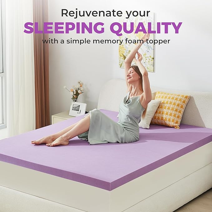 BDEUS 1.5 Inch Gel Memory Foam Mattress Topper Ventilated Soft Pressure Relieve Mattress Pad, Breathable Bed Topper, CertiPUR-US Certified, Twin Size