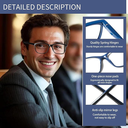 Henotin 4 Pack Ladies Reading Glasses Blue Light Blocking Spring Hinge Readers Anti Eyestrain Computer Eyeglasses (Multicolor-5, 1.25)