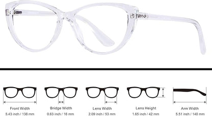 ANDWOOD Blue Light Blocking Glasses Women Bluelight Blocker Computer Cateye Clear Cat Eye Eyeglasses Frame AR003