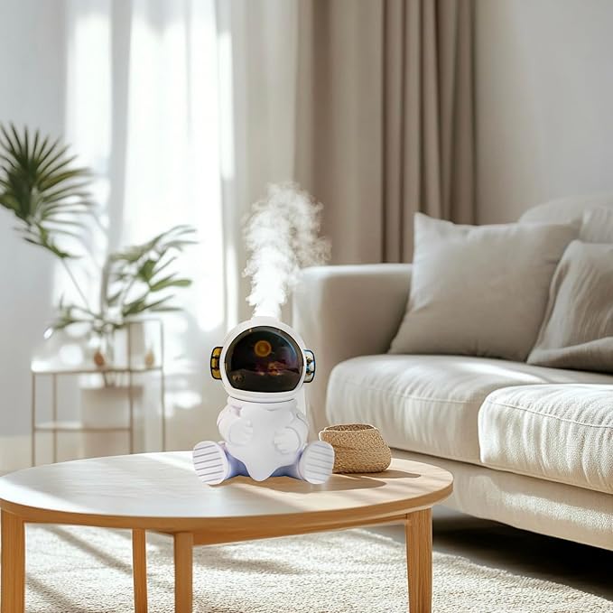 Astronaut Humidifier – Portable Mini Humidifier with LED Light, USB Powered for Bedroom, Office, Travel Use, Fun & Functional Air Freshener (Astronaut humidifier with Star)