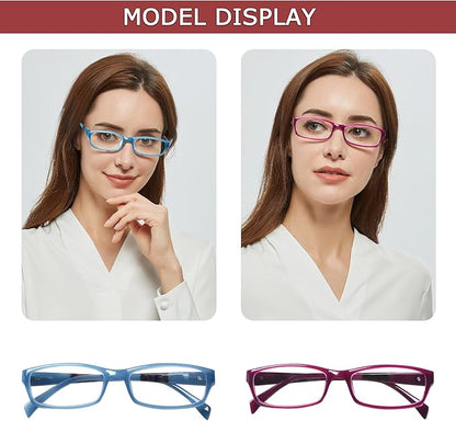 Kerecsen Reading Glasses 5 Pairs Fashion Ladies Readers Spring Hinge with Pattern Print Eyeglasses for Women (Mix Color -9, 2.75)