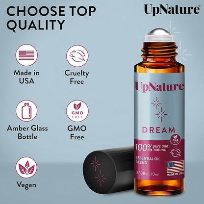 UpNature Dream Sleep Essential Oil Roll On – Natural Sleeping Blend with Lavender, Chamomile Aromatherapy Oils