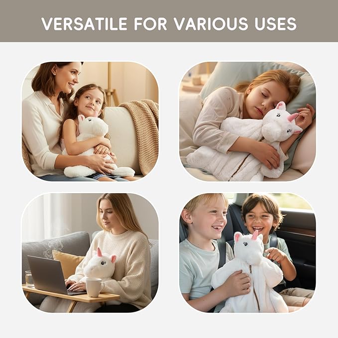 L'AGRATY Weighted Lap Pad for Kids 7 lbs, Sensory Needs Weighted Stuffed Animals Lap Blanket Soft Plush Hugging Sensory for Kids Teen Adults Removable Washable Cover