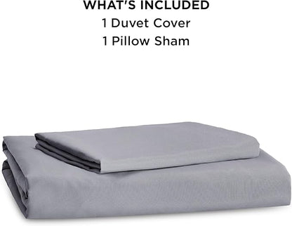 Bedsure Duvet Cover Twin/Twin XL Size - Soft Double Brushed Bedding Set for Kids & Adults, Zipper Closure, 2 Pieces, Includes 1 Duvet Cover (68"x90") & 1 Pillow Sham, NO Comforter, Grey