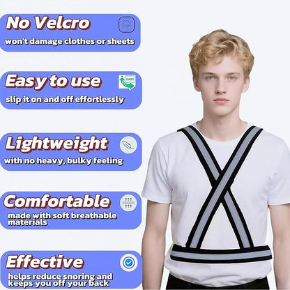 Sleep Position Trainer, Positional Sleep Apnea Device with Adjustable Vest & Ball - Prevent Back Sleeping Device, Slumber Bump Trainer for Positional Therapy for Sleep Apnea Snore Reducing Aids