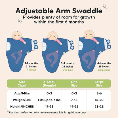 3-Pack Organic Baby Swaddle Sleep Sacks - Swaddles for Newborns, Infant 0-3 Months, Baby Girls, Boys, Soft & Snug Newborn Sleep Sack, Nursery Swaddling Blankets (Frost, OS)
