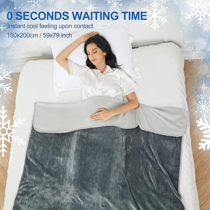 Cooling Blankets for Hot Sleepers - Double-Sided Soft Bed Throw Summer Blankets, Q-Max>0.4 Technology Fabric, Breathable Cold Bed Blanket for Night Sweats Sofa Home Office - 59"x79", Gray