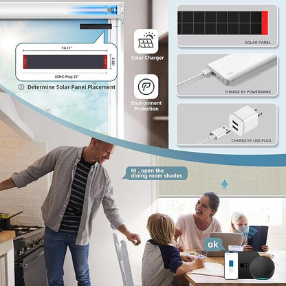 SmartWings Motorized Roller Shades Work with Homekit, Alexa Google, 100% Blackout Smart Blinds for Windows, Cordless Remote Control Window Shades, Vigor Cream, Customized Size