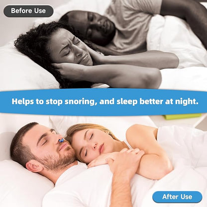 Anti Snoring Device-Magnetic Anti Snore Nose Clip,Silicone Stop Snoring Solution,Reusable Sleep Aid,Snore Stopper,Nasal Snore Clip for Better Sleep (Blue+White)