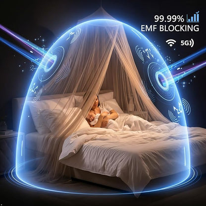 100% Silver Fiber EMF Shielding Bed Canopy,EMF Shielding Bed Canopy,Effective shielding 99.99% of daily electromagnetic radiation EMF/RF/Wi-Fi/ cell phone signal /5G/Low frequency signal (230*50*800)