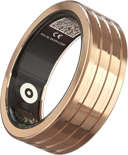 3Plus Loop - Smart Ring - Titanium - No App Subscription - Meditation Coach - Sleep Tracking - Heart Rate - Fitness w/Assisted GPS - Swim 5ATM - Up to 4 Days of Battery Life (Rose Gold, US 6)