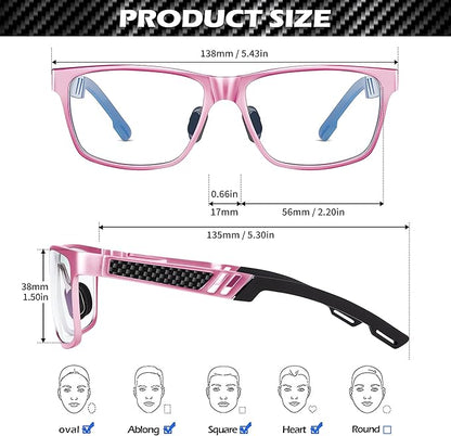 ANYLUV Blue Light Blocking Glasses Men Computer Gaming Glasses Lightweight Al-Mg Metal Anti Eyestrain Eye Protection