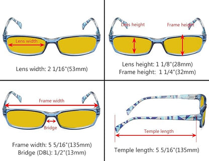Eyekepper 5 Pack Computer Glasses Digital Eye Strain Prevention Blue Light Filter Reading Glasses Amber Tinted +1.75