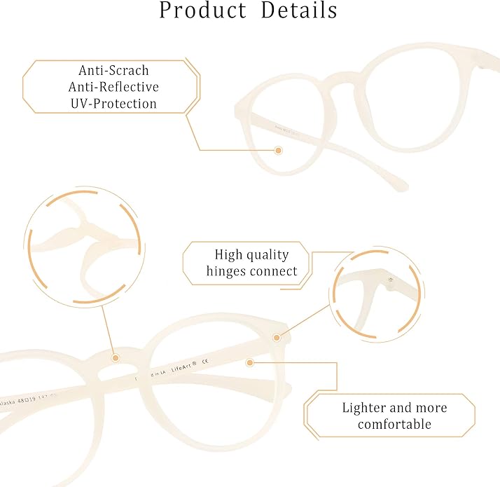LifeArt Blue Light Blocking Glasses, Anti Eyestrain