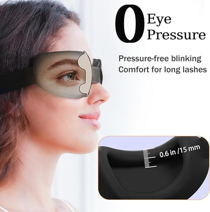 100% Blackout Sleep Eye Mask for Women Men, Zero Pressure Sleeping Mask - Sleeping Mask and Eyelash Friendly Night Blindfold, Adjustable Ultra Soft Comfortable for Dry Eye Mask (Gray)