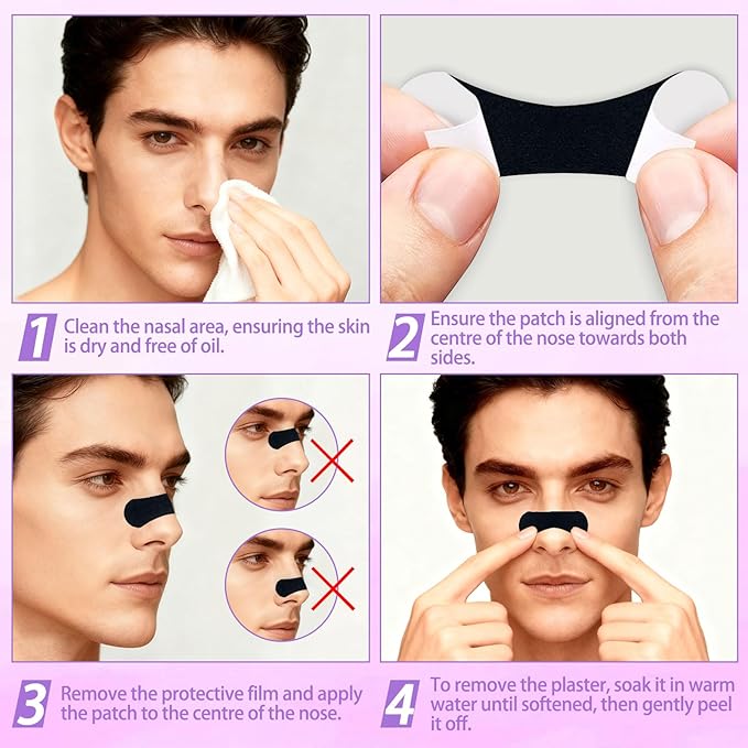 Nasal Strips for Snoring, 60 Count Extra Strength Nose Strips for Breathing, Anti Snoring Devices for Sports and Sleep, Help Stop Snoring, Relieve Nasal Congestion, Drug-Free,Deeper Sleep