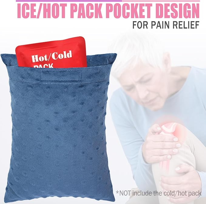1 Pcs Soft Knee Pillow for Side Sleepers, Pressure Pillows Between Legs 11"x7" Small Knee Pillow Joints Cushion for Sleeping Hip and Back Pain, Minky Dot Denim Blue