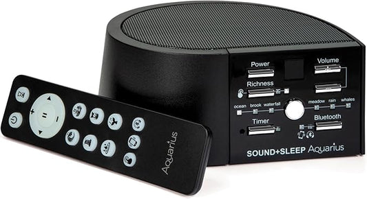 Adaptive Sound Technologies Sound + Sleep Aquarius Aquatic Noise Machine - White Noise Machine - Non-Looping Water Sounds for Sleep & Relaxation - with Timer & Headphone Jack - Black