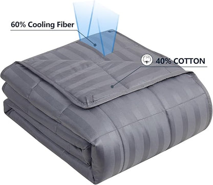 Weighted Blanket Kids (36"x48" 5lbs),Ultra Soft and Cozy Cooling Weighted Blanket Kids,Heavy Blanket with Machine Washable Soft Blanket, Stripe Grey