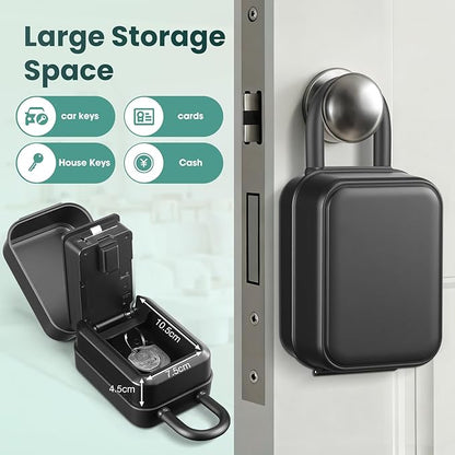 Smart Key Lock Box Electronic Bluetooth Lock Box with APP Control & PIN Code Types,Share eKey Lock Box for Airbnb Realtor House Office with Removable Shackle