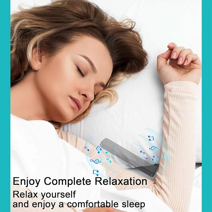 Hesond Pillow Speaker Bone Conduction Stereo Bluetooth Wireless Music Sleep Headphones Portable White Noise Bar Sound Device Timer for Side Sleepers Sleep Speaker (Blue)