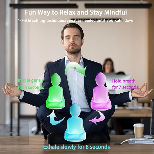 ETHORY Mindfulness Breathing Yoga 4-7-8 Guided Visual Meditation Breathing Light Rechargeable Relaxation Christmas Gifts Halloween Gifts