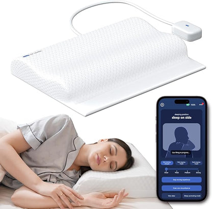 DRAVEL Premium Smart Anti-Snore Pillow,Advanced Positioning and Sound Monitoring,Sleep Well Premium Quality for Snorers Restful with App Tracking
