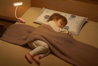 Rechargeable Book Light for Reading in Bed – 14 LED Book Light with 3 Color Temperatures, Stepless Dimming, Up to 80 Hours Runtime, 360° Rotatable Clip – Perfect for Book Lovers, Rose Gold