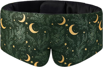 ALASKA BEAR Wraparound Style Silk Eye Mask, Big Wide Headband and Large Coverage Sleeping Mask, No Side Buckles, Strapless(Silent Night)