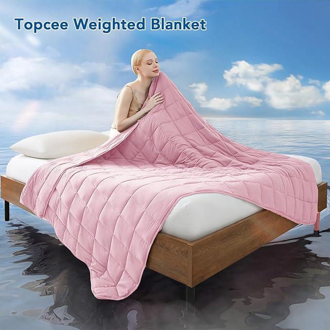 Topcee Weighted Blanket (3 lbs, 36" x 48") Cooling Throw Heavy Blanket for Sleeping Apply to 20-40 lbs, Soft Thick Breathable Blanket with Glass Bead, Easy Care
