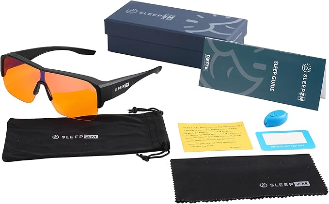 100% Fitover Blue Light Blocking Glasses - Better Sleep Eye Strain Protection - Computer Gaming Women Men