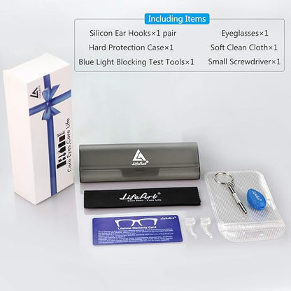 LifeArt Alloy Semi-Rimless Reading Glasses,Blue Light Blocking Glasses, Anti Eyestrain, Computer Gaming Glasses, TV Glasses for Women Men, Anti Glare (Rose Gold, +2.00 Magnification)