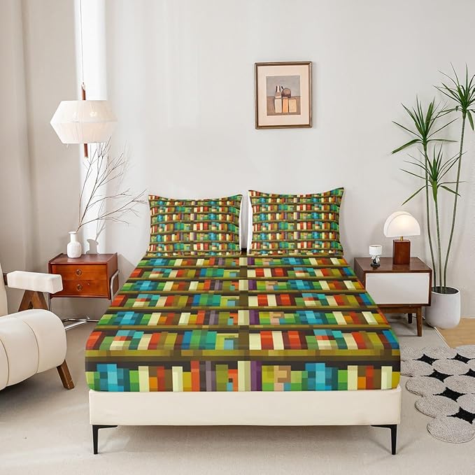 Beach Kids Queen Size Fitted Sheet,Sunset Hawaii Ocean Summer Boys Girls Bed Sheets,Abstract Seashore Coastal Room Decor,Orange Blue Bedding Set,2 Pillowcases(No Flat)