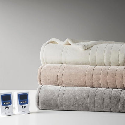 Beautyrest Heated Electric Blanket for Cold Weather, Fast Heating Wi-Fi Heated Blanket, Voice Command Alexa Compatible, Auto Shut Off, Virtually Zero EMF, 20 Heat Setting, UL Certified, King Taupe