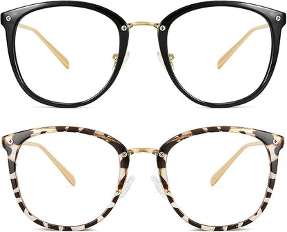 Cyxus 2 Pack Blue Light Glasses for Women, Blue Light Blocking Computer Eyeglasses for Woman Anti Eye Strain Glasses Reduce Headaches