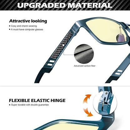 ANYLUV Blue Light Blocking Glasses Men Computer Gaming Glasses Lightweight Al-Mg Metal Anti Eyestrain Eye Protection