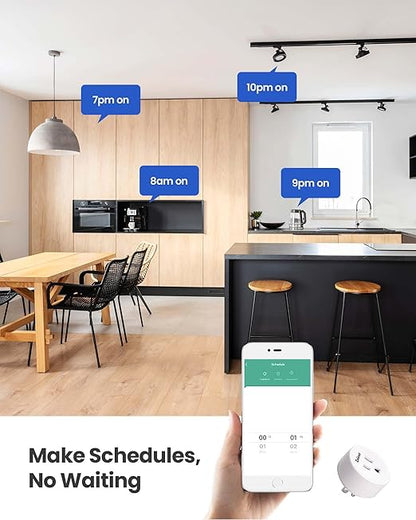Smart Plug Switch, 2.4G WiFi Outlet, Compatible with Alexa, Google Home, Smart Life & IFTTT APP, Voice Control & Timer, Buckle Design & Removable, No Hub Needed, Programmable(2 Pack)