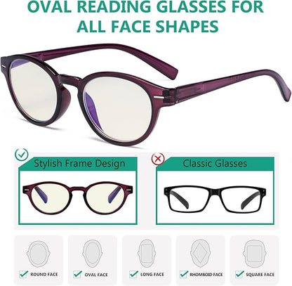Eyekepper 10-Pack Blue Light Blocking Glasses for Women Computer Eyeglasses Ladies +0.00