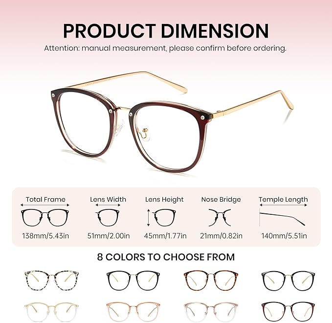 Cyxus Blue Light Glasses for Woman, Fashion Computer Glasses on Office Reduce Eye Strain Anti Migraine for Working Reading