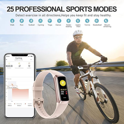 Fitness Tracker with 24/7 Heart Rate, Blood Oxygen Blood Pressure Sleep Monitor, Activity Trackers 5 ATM Waterproof,Step Calorie Counter Pedometer Health Smart Watch for Women Men