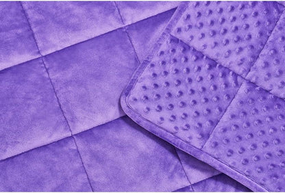 TONGDADA Minky Weighted Blanket | 40''x60'',7lbs | Cozy and Soft Minky Weighted Throw Blanket | Luxury Velvet with Premium Glass Beads | Violet Minky