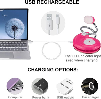 LUXSWAY Rechargeable Reading Book Light for Kids,LED Reading Light for Books in Bed,Amber Book Lights with Magnetic,Flexible Gooseneck,Cute Bookmark Lights for Bookworms-Magenta