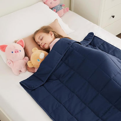 HOSUKKO Weighted Blanket - 7 lbs Navy Blue Heavy Blanket - Breathable Blanket(41 * 60 inches, 7 lbs)