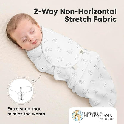3-Pack Organic Baby Swaddle Sleep Sacks - Swaddles for Newborns, Infant 0-3 Months, Baby Girls, Boys, Soft & Snug Newborn Sleep Sack, Nursery Swaddling Blankets (ABC Land Cloud, OS)