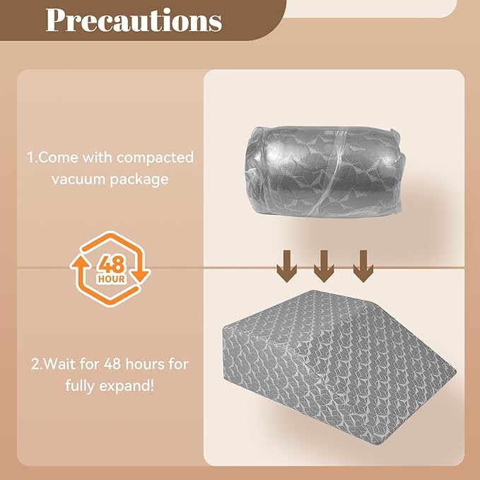 Leg Elevation Pillows,Wedge Pillow for After Surgery, 8" Leg Support Adjustable, Comfort Care for Back Knee Hip Ankles Pain, Memory Foam Knee Pillow for Sleeping Blood Circulation Grey