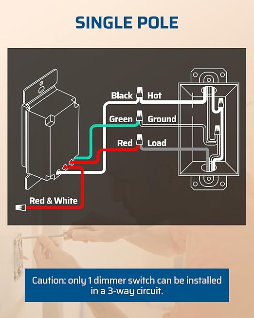 DEWENWILS Dimmer Switch for LED Lights, 600W Incandescent/Halogen and 150W CFL/LED, Single-Pole or 3-Way Dimmer Light Switch, ETL ＆ cUL Listed, White, 2 Packs